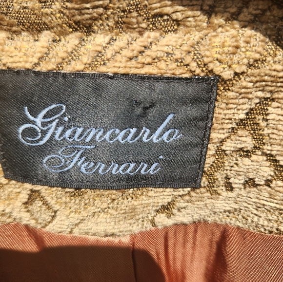 Womens Giancarlo Ferrari Vintage GOLD Jacket GYPSY Festival BOHO lined Zip - Picture 9 of 12